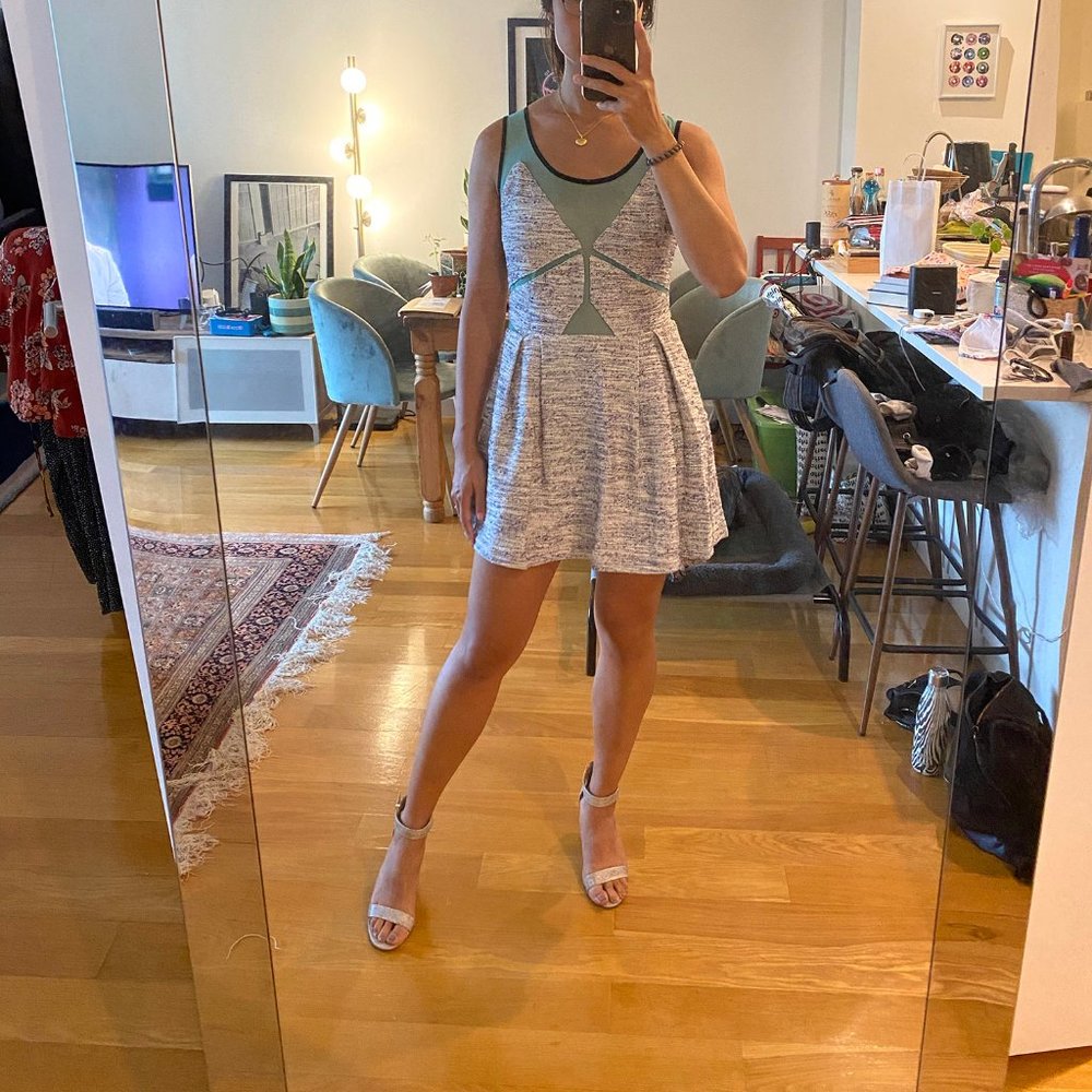 Colorful Cutout Mesh Party Cocktail Dress
